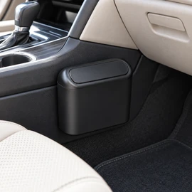 Car Trash Can with Lid for Vehicle Organization – ABS Hanging Garbage Bin with Leak-Resistant Design and Garbage Bags