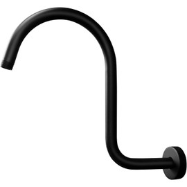 Generic Shower Head Pipe Extension Arm with Flange Brushed Silver S Shaped Shower Arm 10.5 Inch Long Stainless steel Shower Riser Shower Height Extender for Bathroom Accessory, LCC0099-Brushed