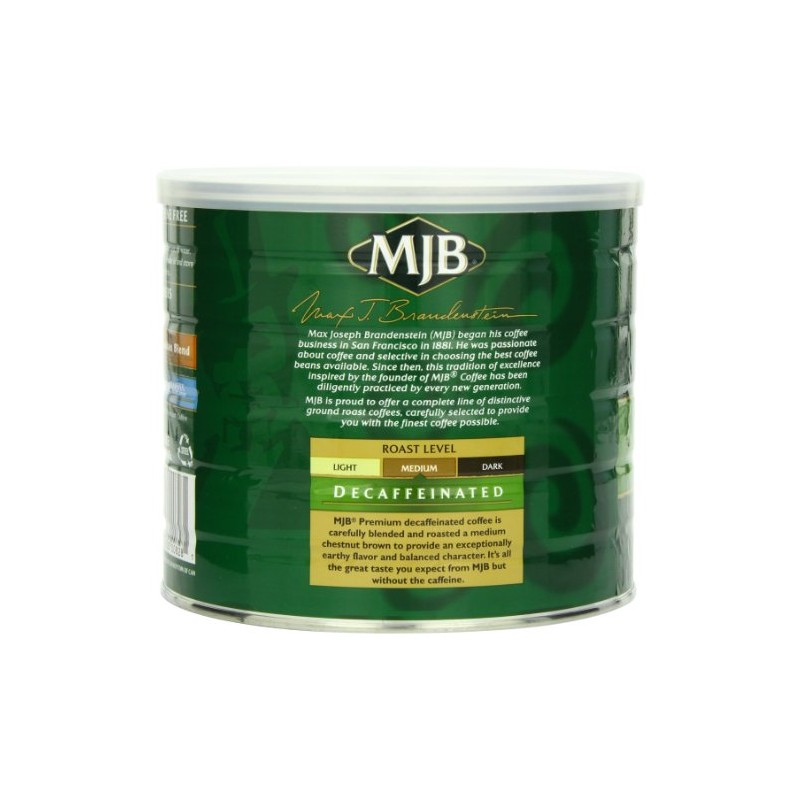 MJB Coffee, Premium Decaf Ground Coffee, Medium Roast, 24 Ounce