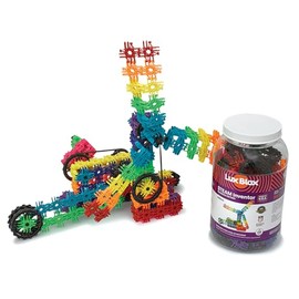 Lux Blox STEAM Inventor Rainbow Colors. Building Blocks for Creative Minds. Kids Boys Girls Age 6 and up. Construction Blocks That Move with Patented snap and Lock Hinge Technology.