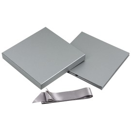 RUSPEPA Medium Birthday Gift Box with Lid, Bow and Tissue Paper, Foldable Gift Box - 1 Piece, 23 x 23 x 23 cm, Grey