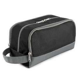 Nylon Travel Toiletry Bag with Strap, Gonex Toiletry Organizer Shaving Bag Black