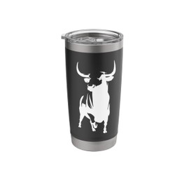 Angry Raging Bull - Majestic & Bodacious Bull Riding Stainless Steel Insulated Tumbler