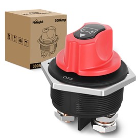 Nilight - Interruptor de desconexión de batería 300 A, aislador de desconexión maestra de 12 V-48 V, interruptor de corte de encendido, impermeable, resistente para barco, coche, RV, ATV, UTV, yate, 2