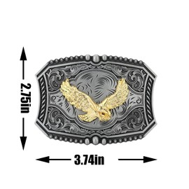 KDG Western Cowboy Belt Buckle Vintage Eagle Pattern Fashion Novel Belt Buckle for Men Women