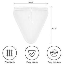 Yoassi Nut Milk Bag Pack of 2 V-shape Cheesecloth Straining Cloth for Nut Milk Plant Milk 28 x 30 cm