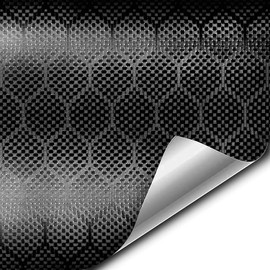V2 - Envoltura hexagonal de vinilo negro carbono para coche (1 pie x 5 pies)