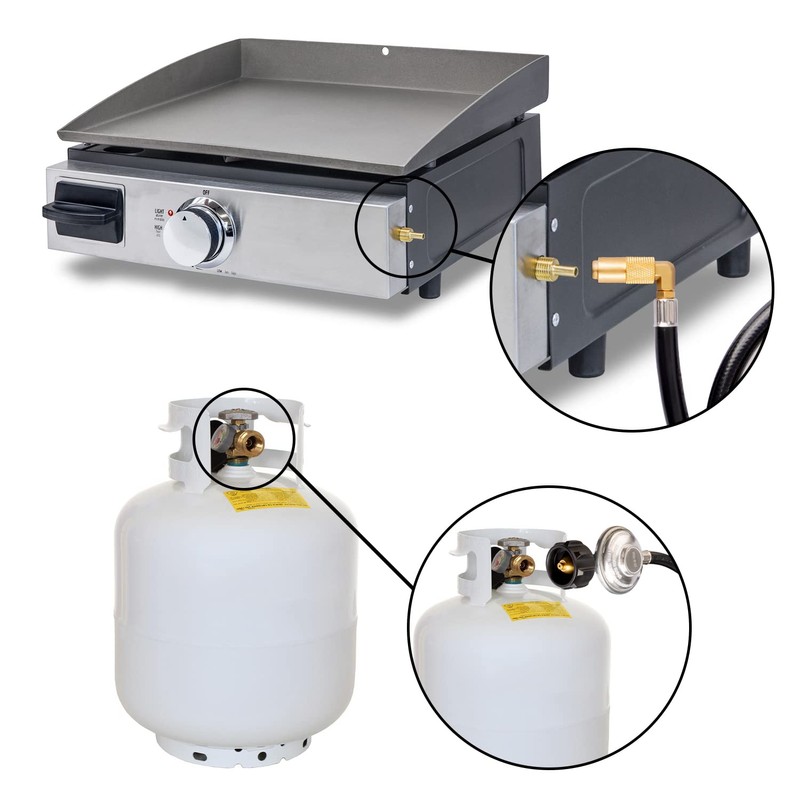 DOZYANT 12 Feet Propane Regulator and Hose with Elbow Adapter