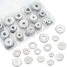 Sutemribor 304 Stainless Steel Large Fender Washer Assortment Kit 200 Pieces, 15 Sizes - M3 M4 M5 M6 M8 M10 M12