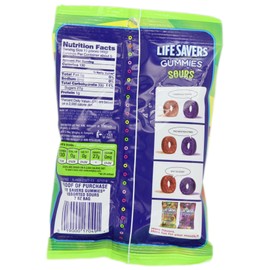 LIFE SAVERS Sours Gummies Candy Bag, 7 ounce (Pack of 12)