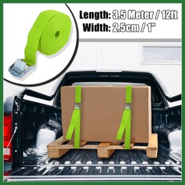 Motoforti 6pcs 1" x 12' Car Cargo Tie Down Straps with Cam Lock Buckle Green Long-lasting