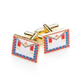 Royal Arch Principal Apron Cufflinks - Velvet Pouch