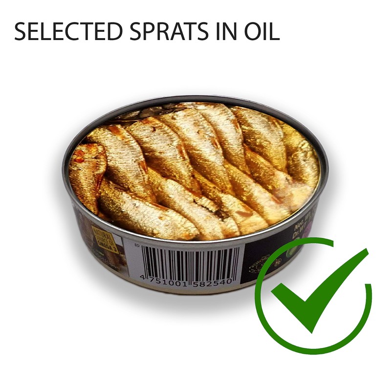 Riga Gold Shproti, Sprats in Oil, 5.64 ounces (Pack 12)