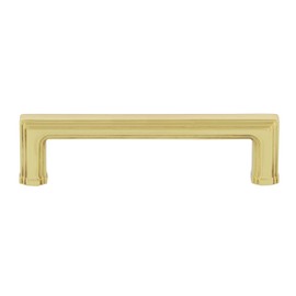 Nostalgic Warehouse Carre' Handle Pull 4" On Center in Unlacquered Brass