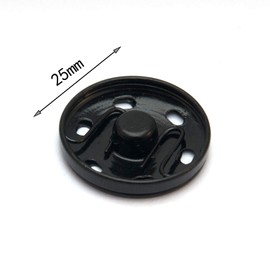 Black Brass Metal Snap Buttons, Invisible Buttons, Press Buttons, Snap Fasteners, Sewing Press Studs Buttons for Suitable for Purse, Handbag, Clothes, Shoes and Hats Sewing Repair (20 Sets 25MM)