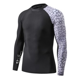 HUGE SPORTS Men's Splice UV Sun Protection UPF 50+ Skins Rash Guard (L, Chapped)