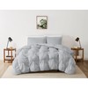 Truly Soft Cloud Puffer Grey Microfiber 3-Piece Full/Queen Comforter Set,