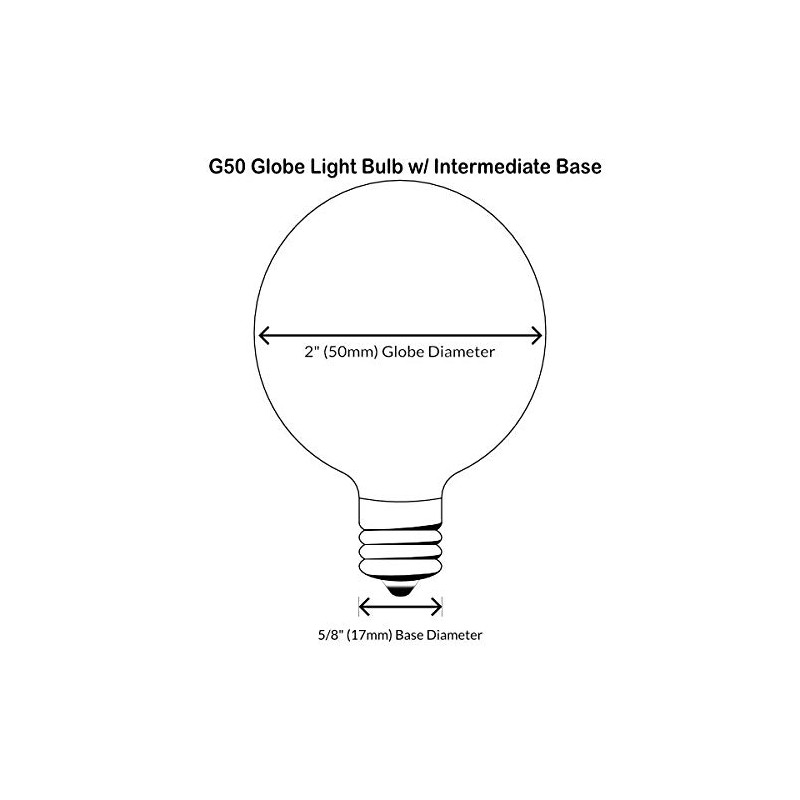 Sival - Replacement Globe Light Bulb, G50, 7W/130V, E17 (C9)