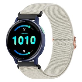 Elastic Strap Compatible with Garmin Vivoactive 5 Strap/Garmin Vivoactive 3 Strap,20mm Soft Elastic Nylon Watch Bands for Garmin Vivoactive 5/Vivomove 3/Forerunner 245/645 Music (Starlight)