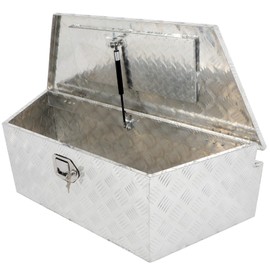 Ineedup 39inch Truck Bed Tool Box Heavy Duty Aluminum Chest Box Trailer Tongue Box Chest Storage Organizer for Pick Up Truck Bed RV Trailer Tool Box with Lock and Keys Silver