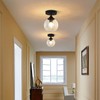 KCO Lighting Black Globe Semi Flush Mount Ceiling Light Modern
