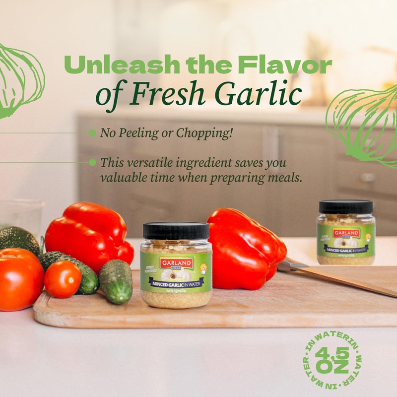 Garland Food Minced Garlic in Water 4.5 oz – Made