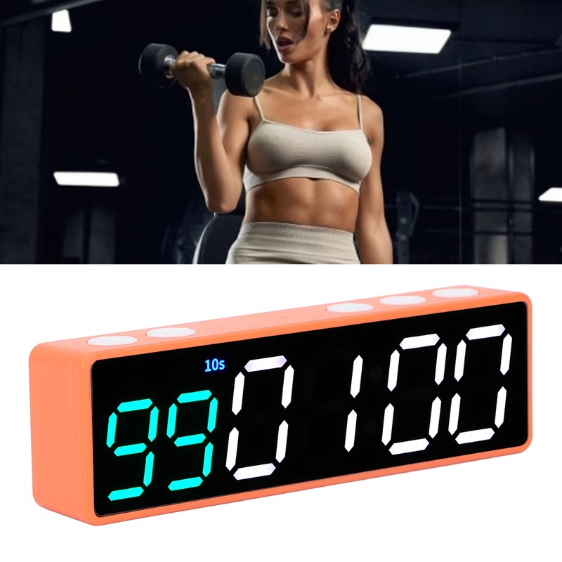 Fitness Timer Clock Large LED Digital Anti Vertigo Display Workout