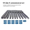VESTTIO Security Torx Screwdriver Bit Set 11PCS 1/4 Inch Hex
