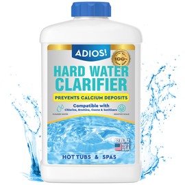 ADIOS! Hot Tub Hard Water Calcium Remover with Scale and Stain Clarifier, Soften Treat and Reduce Spa and Pool Deposits - Quart (32 oz)