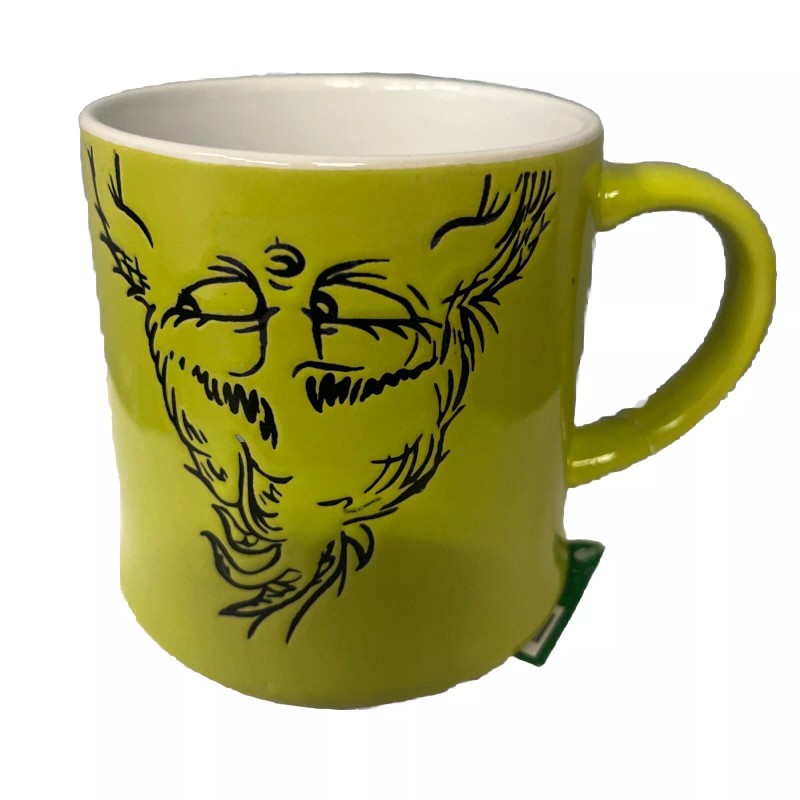 sleigh bell bistro Upside Down Grinch Ceramic Mug New 16