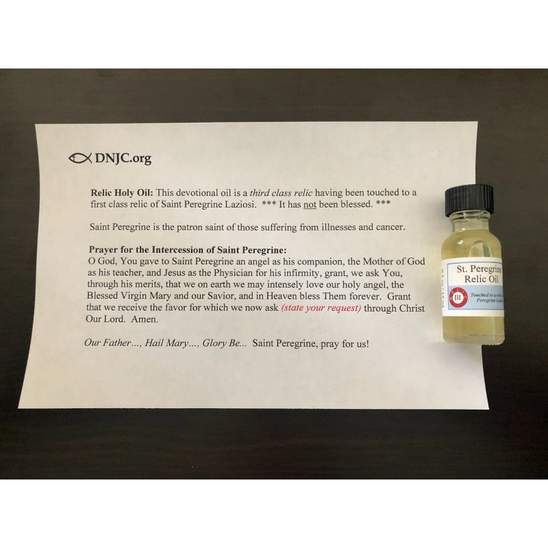 Saint Peregrine Holy Relic Oil (Devotional Oil Touched to Relic