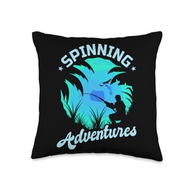 Angler, Fischer, Angel Fish Fish Outifts And Gifts Angel, Angler Fisherman Outfit Bass Fishing Throw Pillow, 16x16, Multicolor