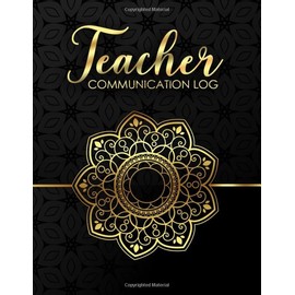 Teacher Communication Log: Parent Contact Log Book Communication Sheet Template, Parent Teacher Communication Log Daily Contact Parent Teacher ... Communication Logbook Black & Gold Mandala