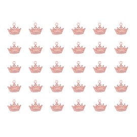 Ruwado 30 Pcs Tiara Charm Mini Metal Vintage Cute Jewelry Pendant for DIY Making Necklace Bracelet Necklace Jewelry Making Crafting Accessories Earring Zippers (Rose Gold)