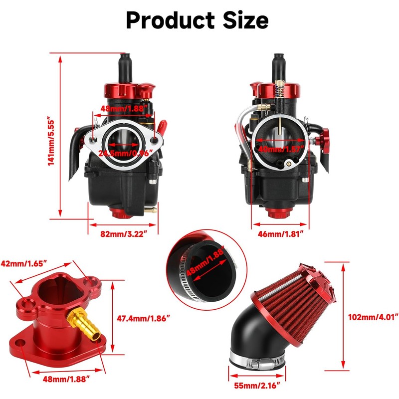 PE22 Carburetor Carb Throttle Assembly Main Jets Kit Compatible with