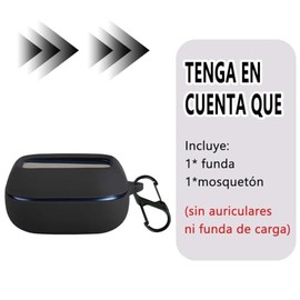 QWYJ Funda para JBL Live Beam 4/Live Flex 4/Live Buds 4 Case Carcasa Protectora de Silicona, Funda con Mosquetón Llavero Anti-perdida (Negro)