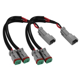 Dytabepl Y Type Cable German DT DTP 2 Pin Female Adapter for LED Pod Work Headlight Retrofit Connector Wiring Harness