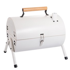 Supernal Tabletop Charcoal BBQ Grill,Portable Charcoal Grill,Small Folding Tabletop Grill for Outdoor Cooking Camping,Picnics,Backyard,Balcony-White,2 Carbon Tank,2 Baking Net,1 Baking Pan