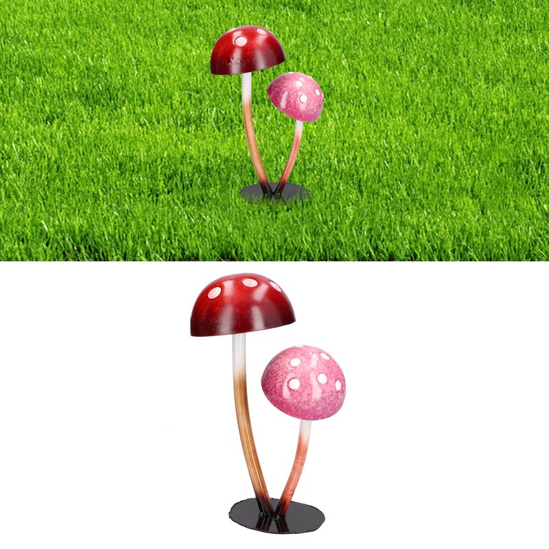 Iron Mushroom Ornament Waterproof Courtyard Balcony Decoration for Gardening Outdoor
