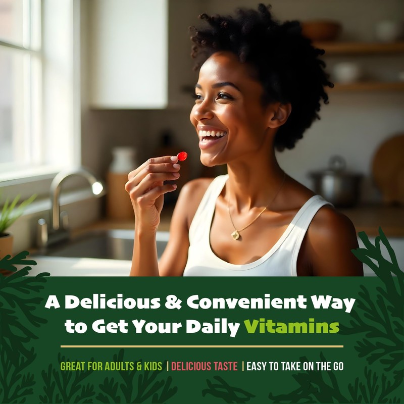 Multivitamin Gummies with Vitamin A,B,C,D,E, B6 B12, Biotin, Zinc |