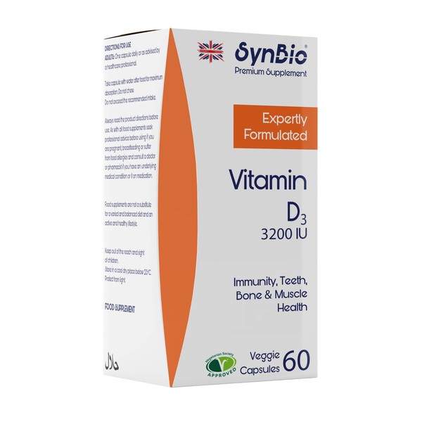 SynBio Premium - Vitamin D 3200 IU Capsules | Vegetarian