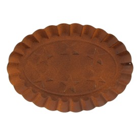 The Bridge Collection Rustic Scallop Edged Metal Candle Plate, 9"