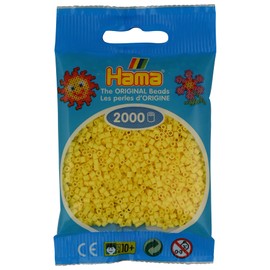 Hama Mini Beads Bag | Approx. 2000 Fuse Beads | Mosaic Decoration Arts & Craft for Creative Children Ages 5+ | Light Yellow