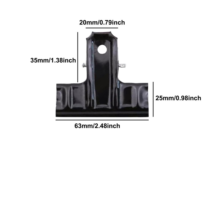 SUNTRADE Metal Binder Clips, Black, 10 Pack, Large Size for