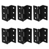 GBGS 6 Pcs 3" High Half-Surface Chest Hinges,Black Offset Hinge
