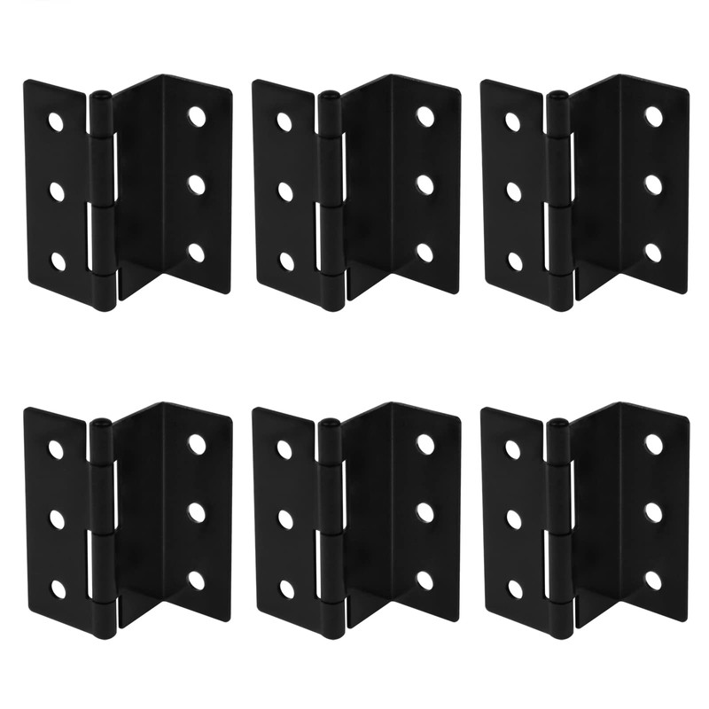 GBGS 6 Pcs 3" High Half-Surface Chest Hinges,Black Offset Hinge