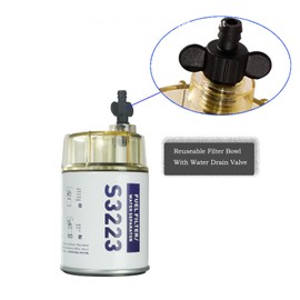 SeaEagles S3213 - Filtro de combustible separador de agua de repuesto para motores marinos fueraborda de Mercury, Racor, Yamaha, estilo moderno, material de latón
