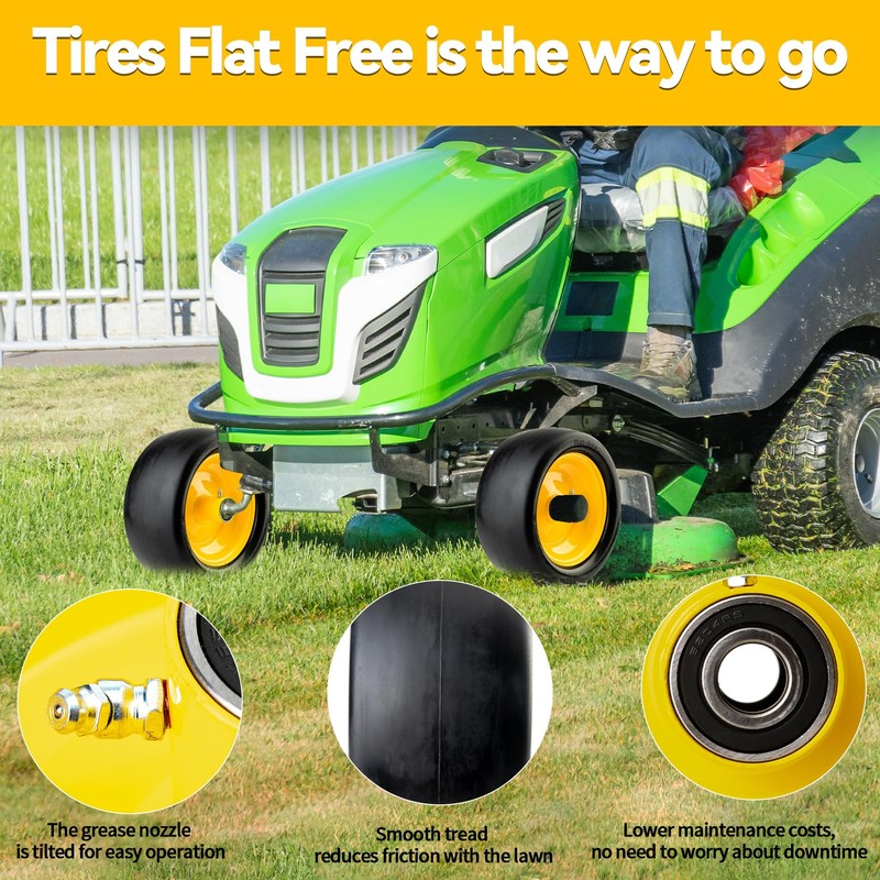 13x6.50-6 Lawn Mower Tires with 3/4 5/8" Bearing Solid Smooth