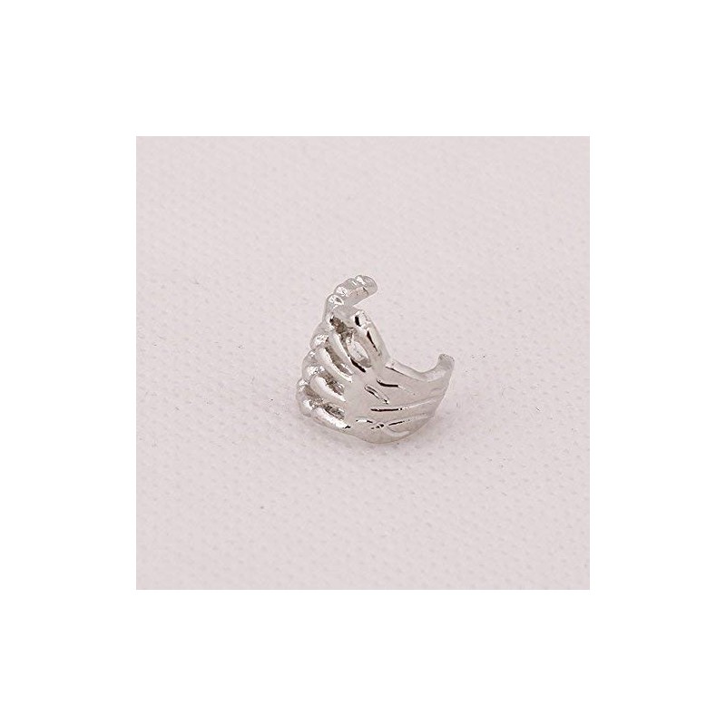 Goldenchen Chic Skeleton Hand Ear Cuff Silver Plated Ear Bone