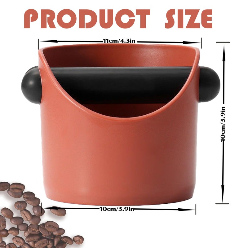 MORAINJAY Coffee Knock Box,Small Espresso Knock Box,Red Coffee Grounds Container